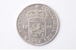 1 талер, 1784 г., серебро, Нидерланды, 28.08 г, Ø 41.5 мм, XF, VF...