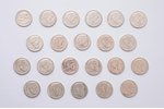 22 monētu komplekts: 2 markas, 1933-1939 g., sudrabs, Vācija...