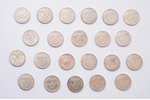 22 monētu komplekts: 2 markas, 1933-1939 g., sudrabs, Vācija...