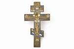 крест, Распятие Христово, медный сплав, 3-цветная эмаль, Российская империя, конец 19-го века, 25.2...