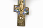 cross, The Crucifixion of Christ, copper alloy, 3-color enamel, Russia, the end of the 19th century,...