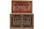 1/2 марки, 1 марка, банкнота, 1918 г., Латвия, Литва, VF, Ost, Kowno...