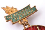 badge, District Champion, USSR, 1960-1961, 26 x 22 mm...