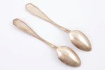 pair of teaspoons, silver, 875 standard, total weight of items 48.55, 14.2 cm, the 20-30ties of 20th...