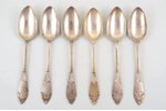 set of 6 soup spoons, silver, 875 standard, total weight of items 389.35, 22.2 cm, the 20-30ties of...