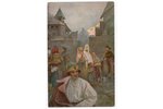 открытка, художник Соломко, Российская империя, начало 20-го века, 14x9 см...