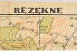 karte, Rēzekne, Nr. 8, Virsnieku kursi, Latvija, 1931 g., 68.4 x 98.5 cm...