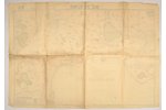 karte, Rēzekne, Nr. 12, Virsnieku kursi, Latvija, 1932 g., 69.4 x 98.5 cm, vietām ieplēsts, papīra b...