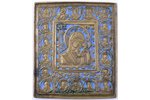 икона, Казанская икона Божией Матери, медный сплав, 1-цветная эмаль, Российская империя, рубеж 19-го...