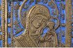 ikona, Kazaņas Dievmāte, vara sakausējuma, 1-krāsu emalja, Krievijas impērija, 19. un 20. gadsimtu r...