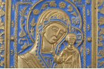 icon, Our Lady of Kazan, copper alloy, 1-color enamel, Russia, the 19th cent., 11.7 x 10.3 x 0.4 cm,...