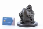 statuete, "Buda ar zivi", bronza, marmors, h 14 cm, svars 1700 g., Francija, "Fonderie Bords de Sein...