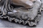 statuete, "Dāma uz spilvena", autora paraksts CL. J. R. Colinet, bronza, marmors, h 21.7 cm, svars 3...