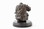figurine, "Old Man", bronze, marble, h 18.2 cm, weight 4000 g., France, "Fonderie Bords de Seine", b...