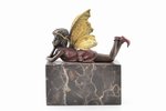 statuete, "Feja", autora paraksts Milo, bronza, marmors, h 16.5 cm, svars 2150 g., Francija, 21. gs....
