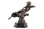 figurine, "Nude Nymph", bronze, marble, h 30 cm, weight 5100 g., France, beginning of 21st cent....