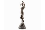 статуэтка, "Фемида", бронза, мрамор, h 40 см, вес 2650 г., Франция, начало 21-го века...