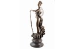 статуэтка, "Богиня охоты Диана", подпись C.Baibert, бронза, мрамор, h 68 см, вес 15600 г., Франция,...