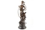 статуэтка, "Богиня охоты Диана", подпись C.Baibert, бронза, мрамор, h 68 см, вес 15600 г., Франция,...
