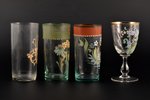 комплект, 3 стакана и рюмка, живописная эмаль, Российская империя, рубеж 19-го и 20-го веков, 11 - 1...
