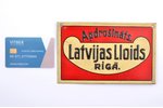 табличка, страховая компания, Latvijas Lloids, в Риге, металл, Латвия, 20-30е годы 20го века, 11 x 1...