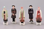 set of 5 figurines, "Traditional costumes of the Latvia regions", porcelain, the 90ies of 20th cent....