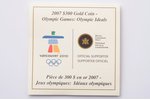Canada, 350 dollars, 2007, 2010 Winter Olympics, Vancouver, gold, Proof, fineness 583, 60 g, fine go...