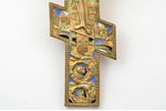 cross, The Crucifixion of Christ, bronze, 7-color enamel, Russia, the 19th cent., 36.5 x 19 x 0.8 cm...