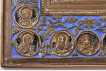 icon, Jesus Christ the Blessed Silence, copper alloy, 5-color enamel, Russia, the 19th cent., 14.8 x...