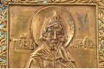 icon, Saint Niphon of Athos, copper alloy, 2-color enamel, Russia, the border of the 19th and the 20...