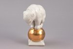 figurine, Bear on a ball, porcelain, Riga (Latvia), Riga porcelain factory, the 60ies of 20th cent.,...