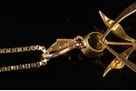 pendant with chain, gold, 585, 750 standard, pendant 3.8 x 2 cm, 2.97 g, 750 standard; chain 61 cm,...