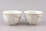 pair of cups, porcelain, M.S. Kuznetsov manufactory, Riga (Latvia), 1934-1940, h 5.9 cm, third grade...