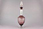 carafe, Ilguciems glass factory, colored glass, Latvia, the 20-30ties of 20th cent., 35 cm...
