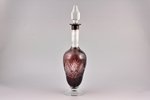 carafe, Ilguciems glass factory, colored glass, Latvia, the 20-30ties of 20th cent., 35 cm, traces o...