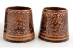 3 beer mugs, Song festival, ceramics, Riga (Latvia), USSR, 1948, h 13 / 8 cm, traces of everyday use...