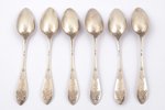 set of 6 teaspoons, silver, 84 standard, total weight of items 213.85 g, 15 cm, Wladyslav Hempel, 19...