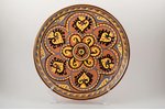 decorative plate, ceramics, hand-painted, Riga (Latvia), the 1st half of the 20th cent., Ø 36.5 cm...