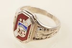 a ring, with coat of arms of Latvia, the size of the ring 19.5 mm (60.5 u), the 30ties of 20th cent....