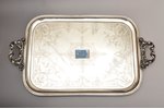 tray, silver, 12 лот (750) standard, 3950 g, 84 х 50 cm, the 19th cent., Germany...