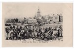 postcard, Riga, old engraving, Latvia, Russia, beginning of 20th cent., 13.8x8.6 cm...