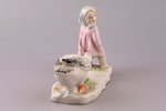 figurine, Girl with a goose, porcelain, Riga (Latvia), USSR, Riga porcelain factory, the 50ies of 20...