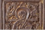 ikona, Svētais Nikolajs Brīnumdarītājs, vara sakausējuma, 19. gs. beigas, 6.1 x 5.2 x 0.4 cm, 65.6 g...