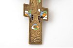 krusts, Kristus Krustā Sišana, bronza, 5-krāsu emalja, meistars Rodions Hrustaļovs, Krievijas impēri...