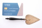 miniature spatula, silver, 925 standard, total weight of item 25.2 g, wooden handle, 14.3 x 4.2 cm,...