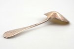 serving spoon, silver, 84 standard, 126.2 g, gilding, 23.1 cm, by Pavel Sazikov, 1882, St. Petersbur...