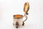 beer mug, silver, 830 standard, 560.1 g, gilding, h 17 cm, C. G. Hallberg, 1934, Sweden...