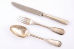 set consisting of a knife, spoon and fork, 84 standard, total weight of items 196.2 g (knife silver/...
