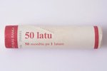 1 lat, 2013, Parity coin, 50 coins in packaging (roll) of Bank of Latvia, Latvia, 4.80 x 50 g, Ø 21....