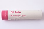 1 lat, 2010, Toad, 50 coins in packaging (roll) of Bank of Latvia, copper, nickel, Latvia, 4.80 x 50...